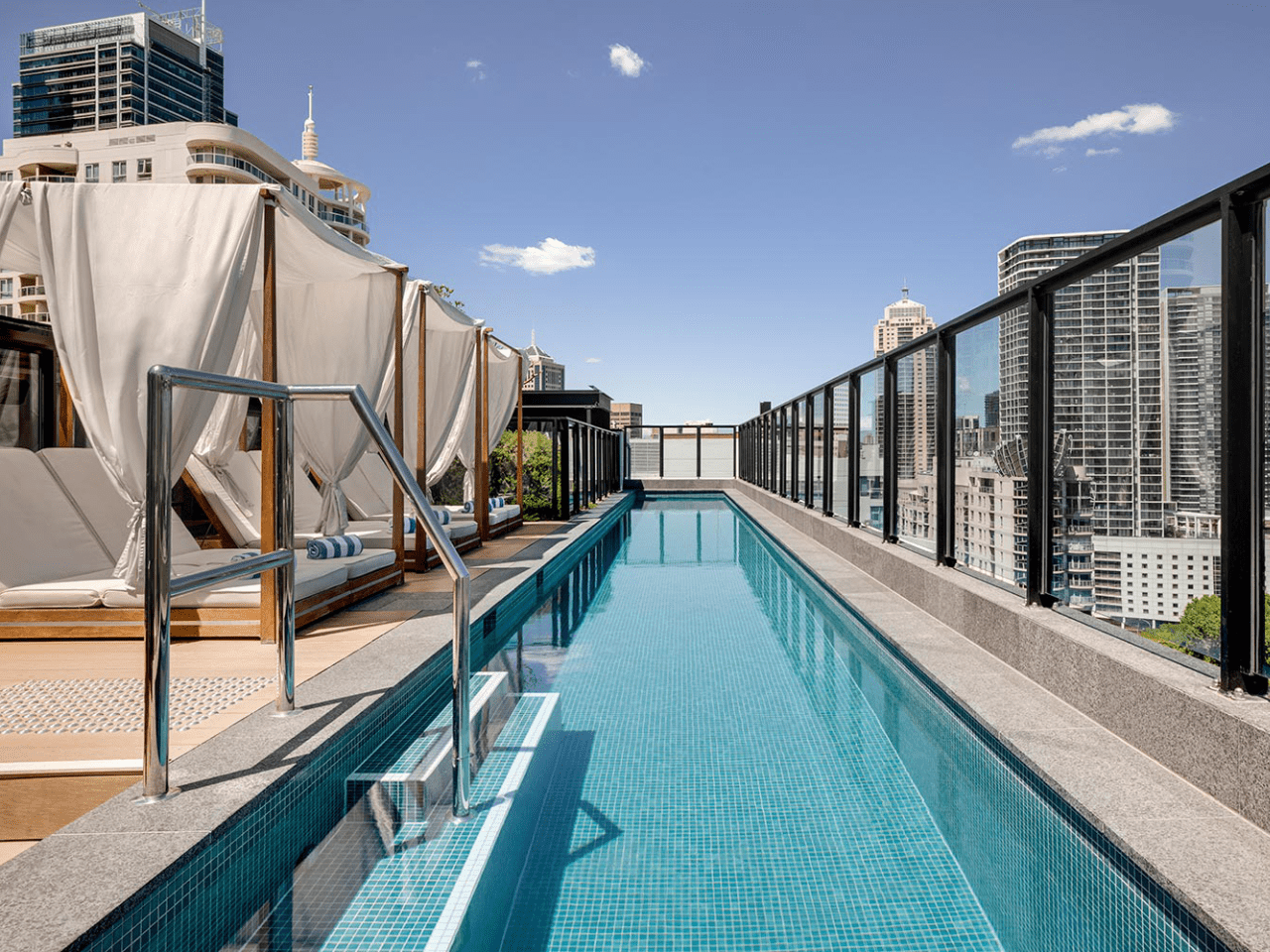 Pivot Trip small-group Australia tour for gay men gay travel — Boutique hotel Sydney rooftop pool