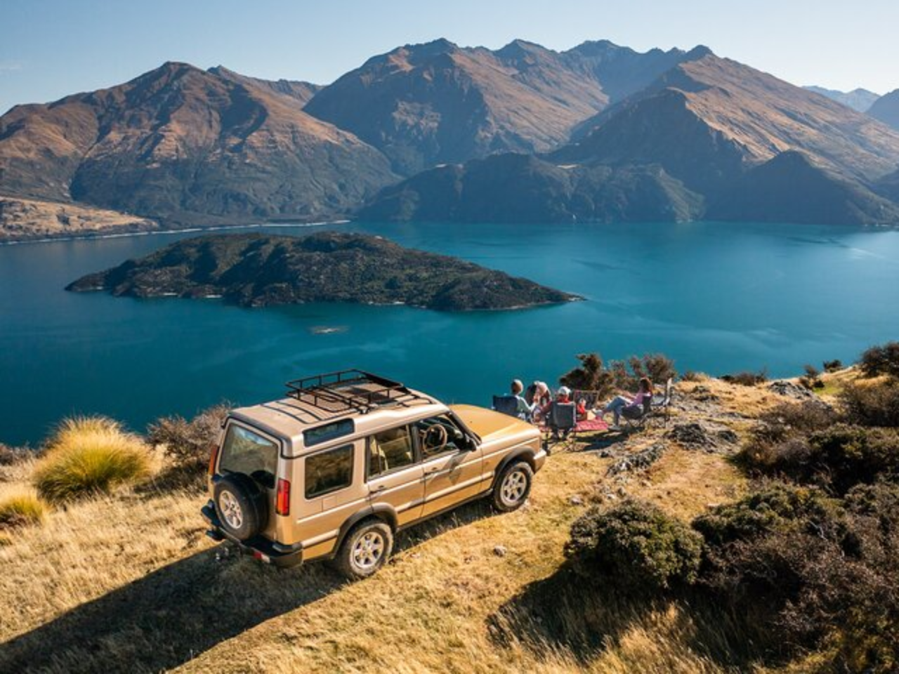 Pivot Trip small-group New Zealand tour for gay men gay travel — 4WD high-country adventure to Mou Waho Island