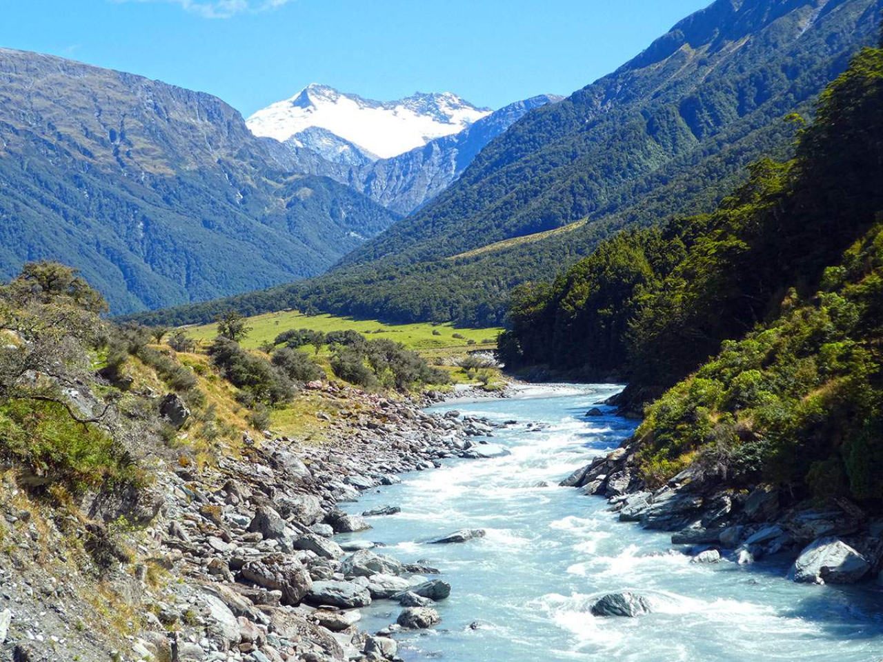 Pivot Trip small-group New Zealand tour for gay men gay travel — Rob Roy Glacier National Park