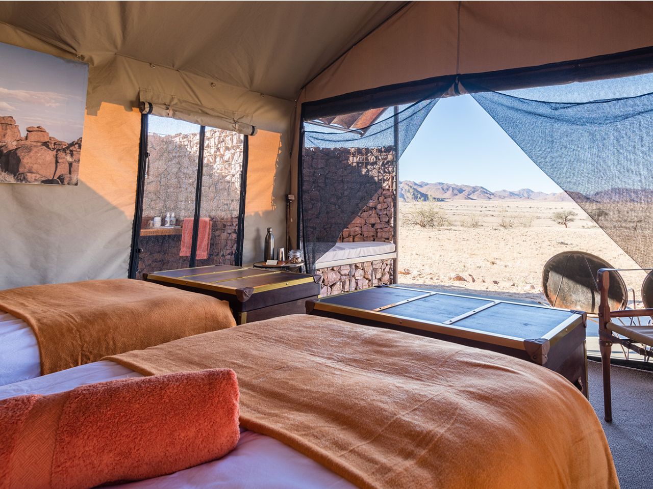 luxury tent camp in Namibia, Africa - gay trip for gay men with Pivot Trip