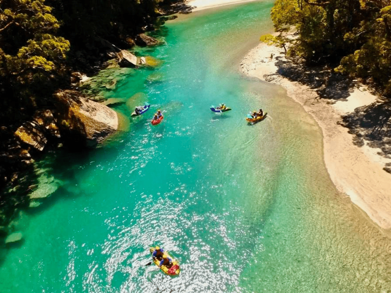 Pivot Trip small-group New Zealand tour for gay men — Packraft Wanaka Matukituki River kayak