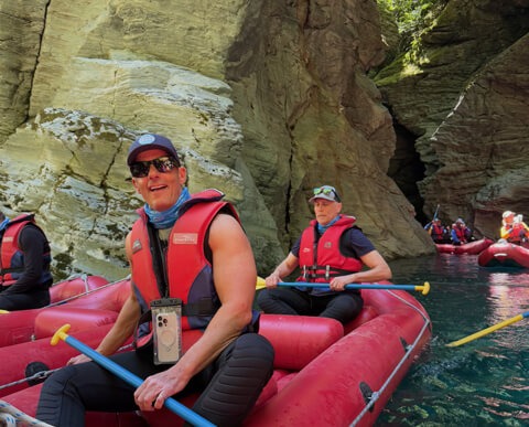 Men rafting on a Pivot Trip
