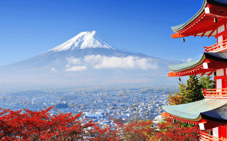 Mt. Fuji autumn landscape | Pivot Trip Japan gay tour | wellness and natural beauty