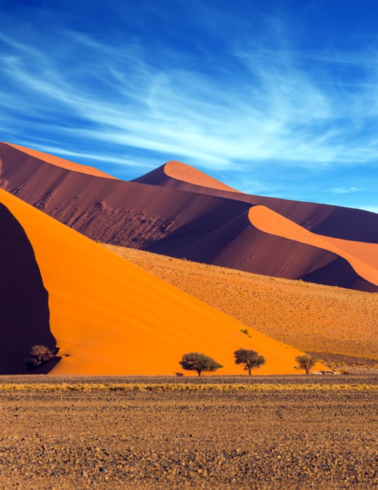 Sand dunes in Namibia desert in Africa on gay safari - pivot trip