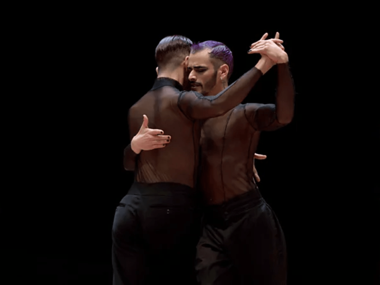 Two men dancing the Tango