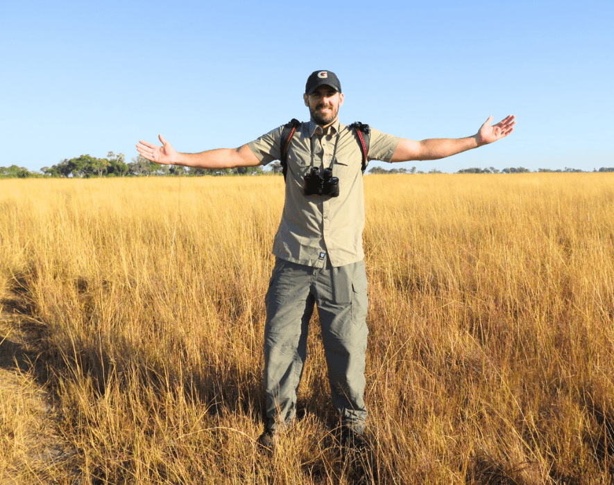 Trip Leader Cory Calvin in Botswana gay safari